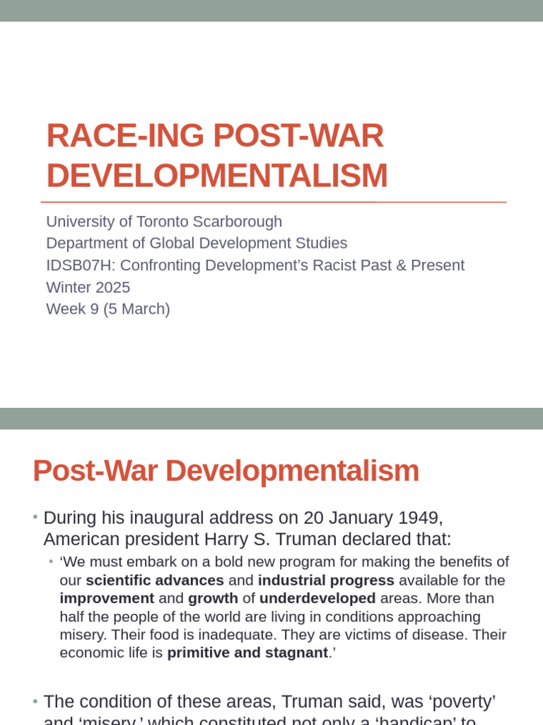 Post-War Developmentalism Overview | PDF | Bretton Woods System ...