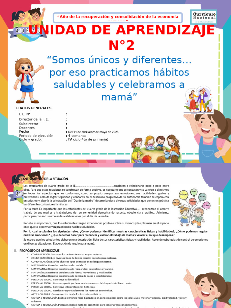Unidad de Aprendizaje: Identidad y Emociones | PDF | Aprendizaje ...