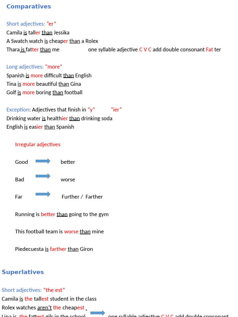 Understanding Comparatives and Superlatives | PDF