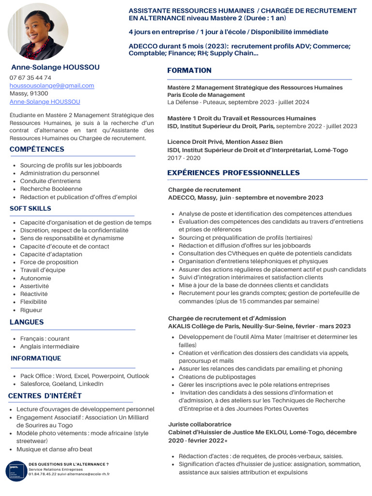 Alternance RH : Profil et Compétences | PDF | Recrutement | Gestion des ...