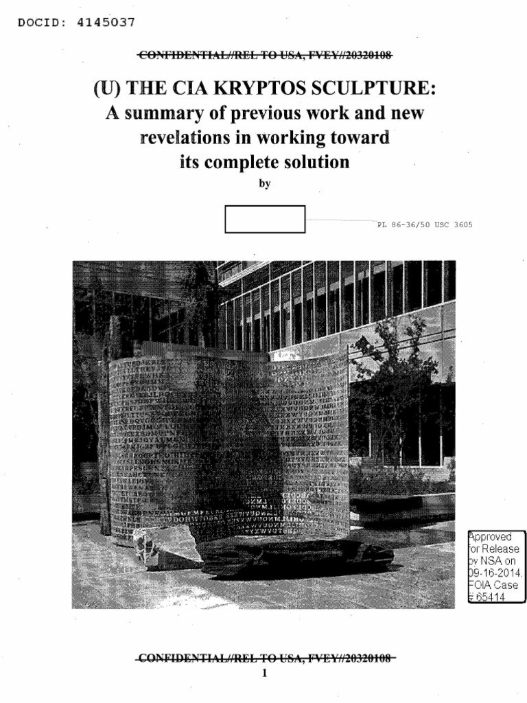 CIA The KRYPTOS Sculpture Summary | PDF | Military Communications ...