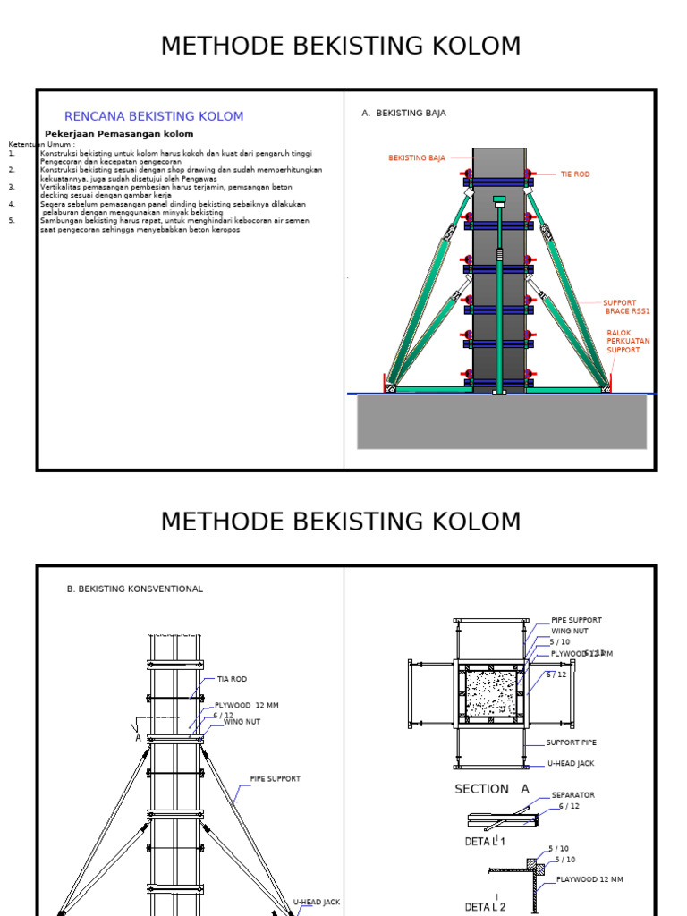 Rencana Bekisting Kolom Konstruksi | PDF