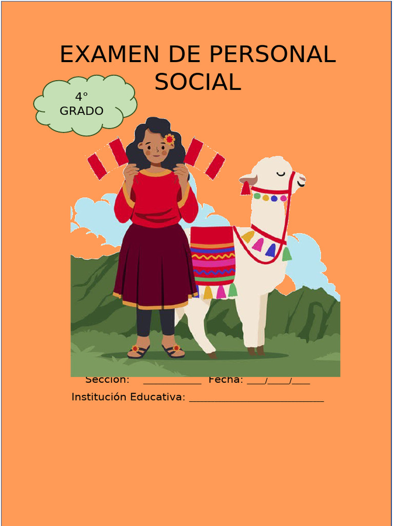 Examen de Personal Social 4° Primaria | PDF