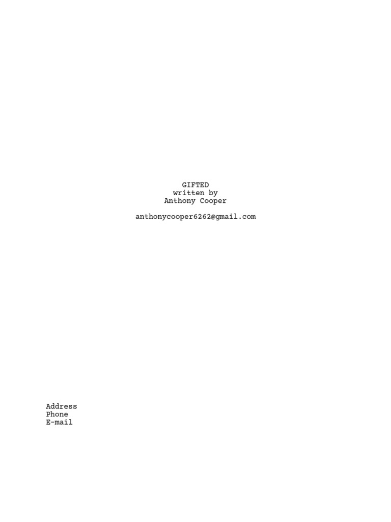 Gifted: A School Adventure Script | PDF