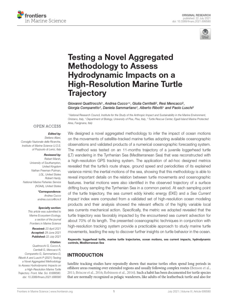 Testing A Novel Aggregated Methodology To Assess Hydrodynamic Impacts ...