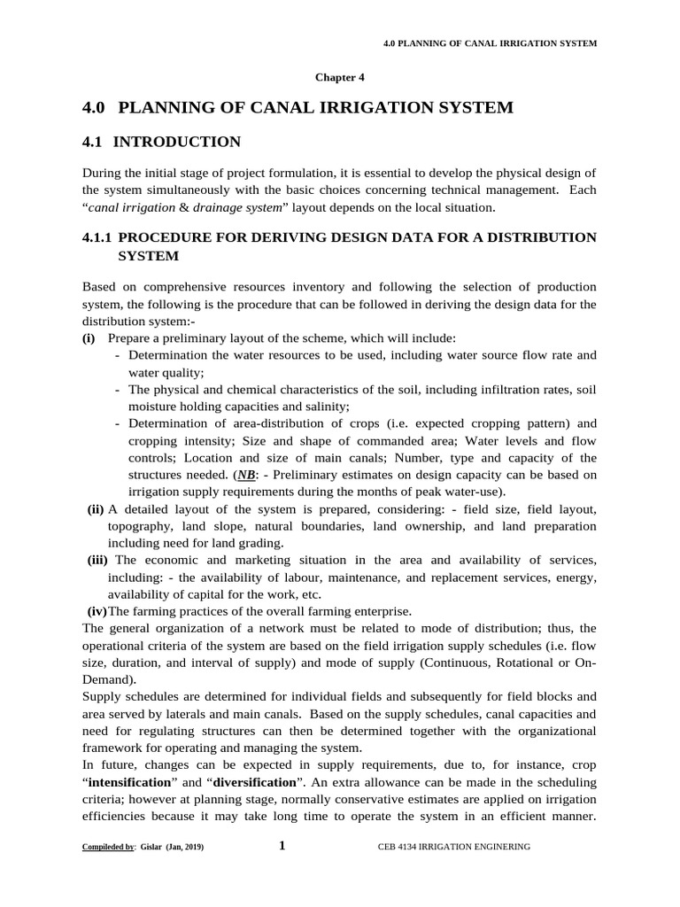 Canal Irrigation System Planning Guide | PDF | Irrigation | Spillway