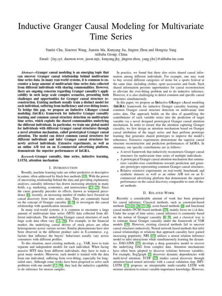 Inductive Granger Causal Modeling | PDF | Time Series | Causality