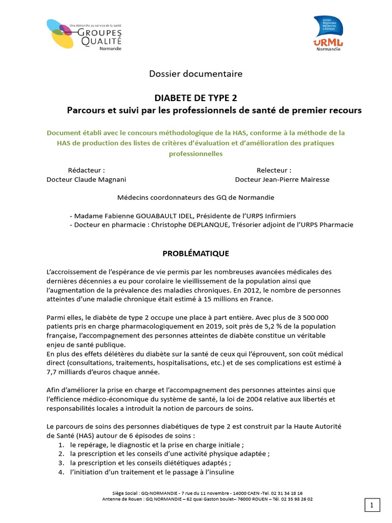 Suivi du Diabète de Type 2 en Santé | PDF | Obésité | Hypoglycémie
