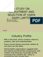 Vijaya Dairy Recruitment and Selection Study