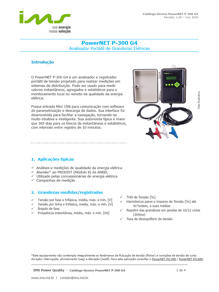 Analisador Portátil PowerNET P-300 G4 | PDF | USB