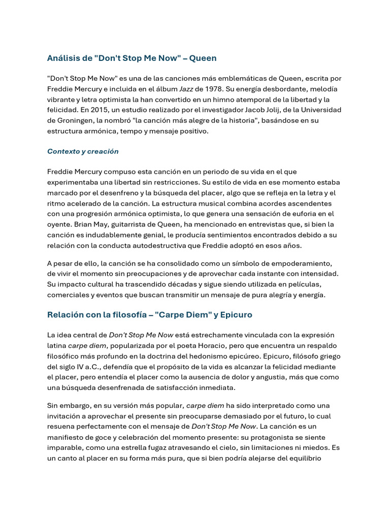 Don T Stop Me Now-Carpe Diem | PDF | Felicidad | Placer