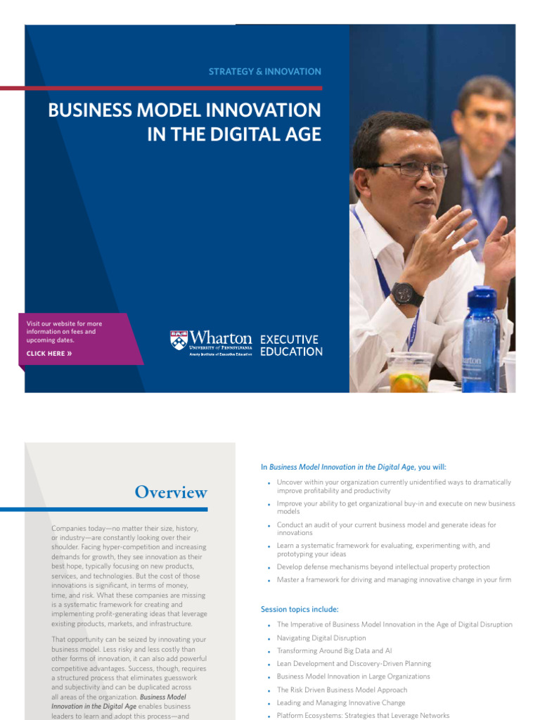 Wharton Business Model Innovation in The Digital Age | PDF | Business ...
