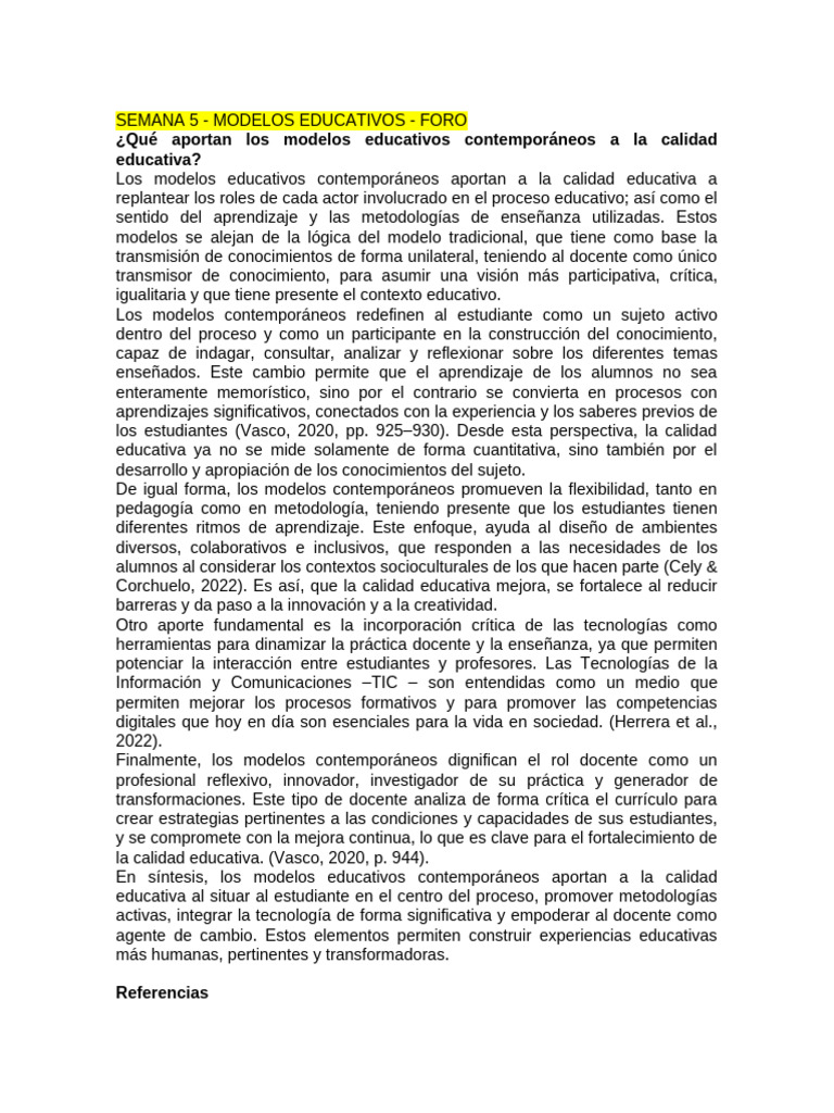 Aportes de Modelos Educativos Contemporáneos | PDF | Maestros | Enseñando