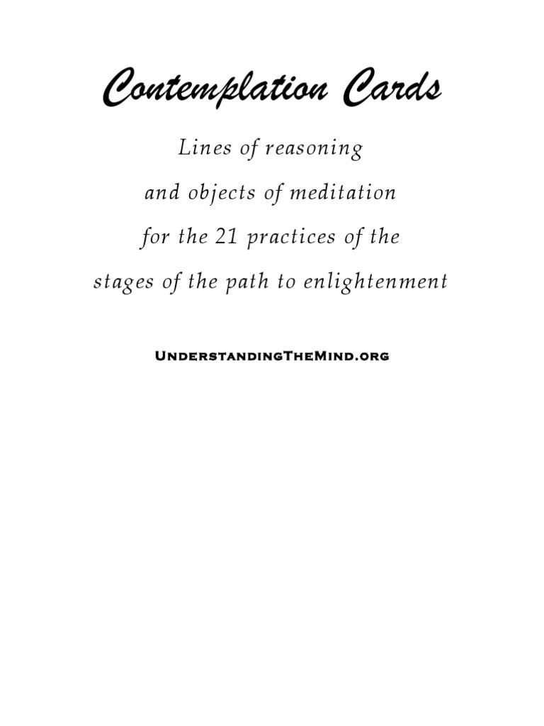 Kadampa Contemplation Cards Guide | PDF | Bodhisattva | Buddhist Philosophy