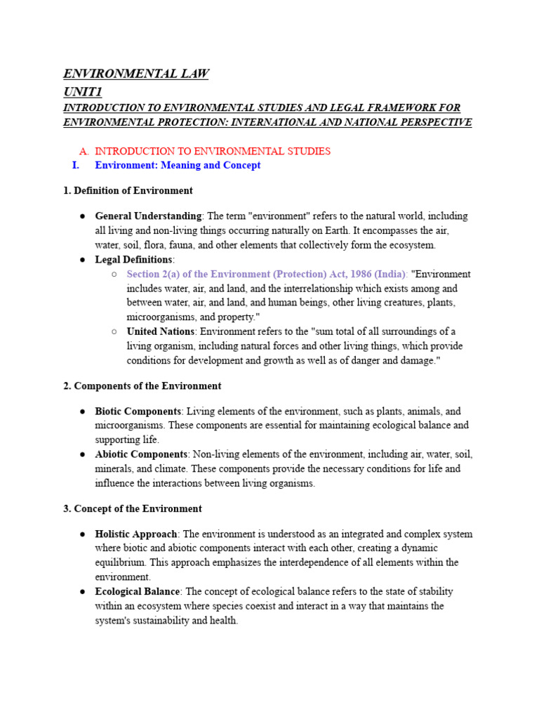 Environmental Law: Framework Overview | PDF | Sustainability ...