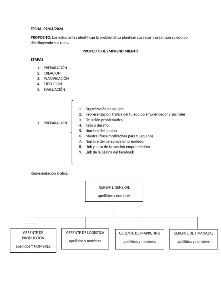 Proyecto de Emprendimiento Secundaria | PDF