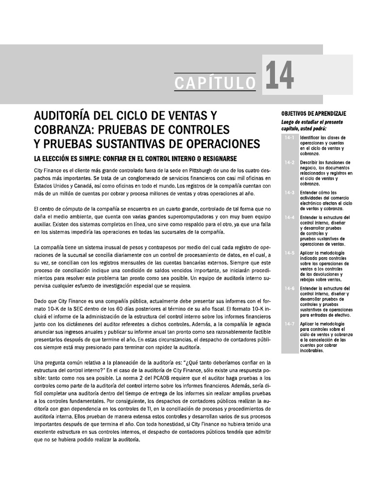 Capítulo 14 Ciclo de Ventas y Cuentas Por Cobrar VF | PDF