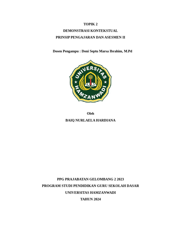 Topik 2-Demonstrasi Kontekstual-Baiq Nurlaela Hardiana | PDF