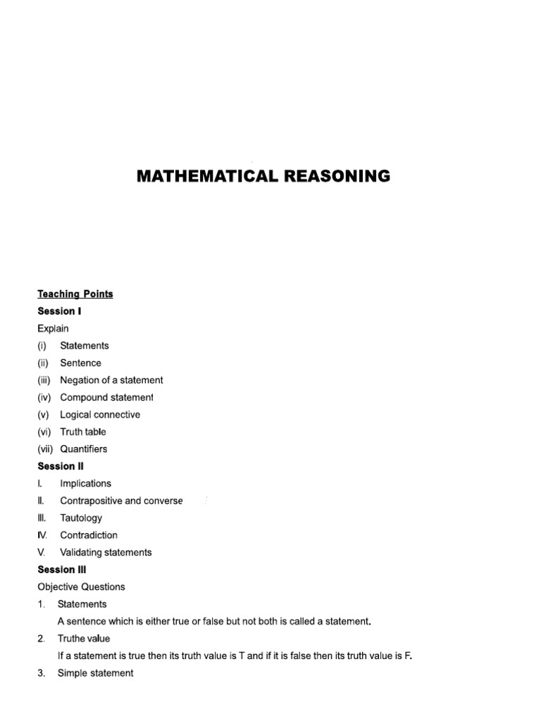 Mathematical Reasoning | PDF