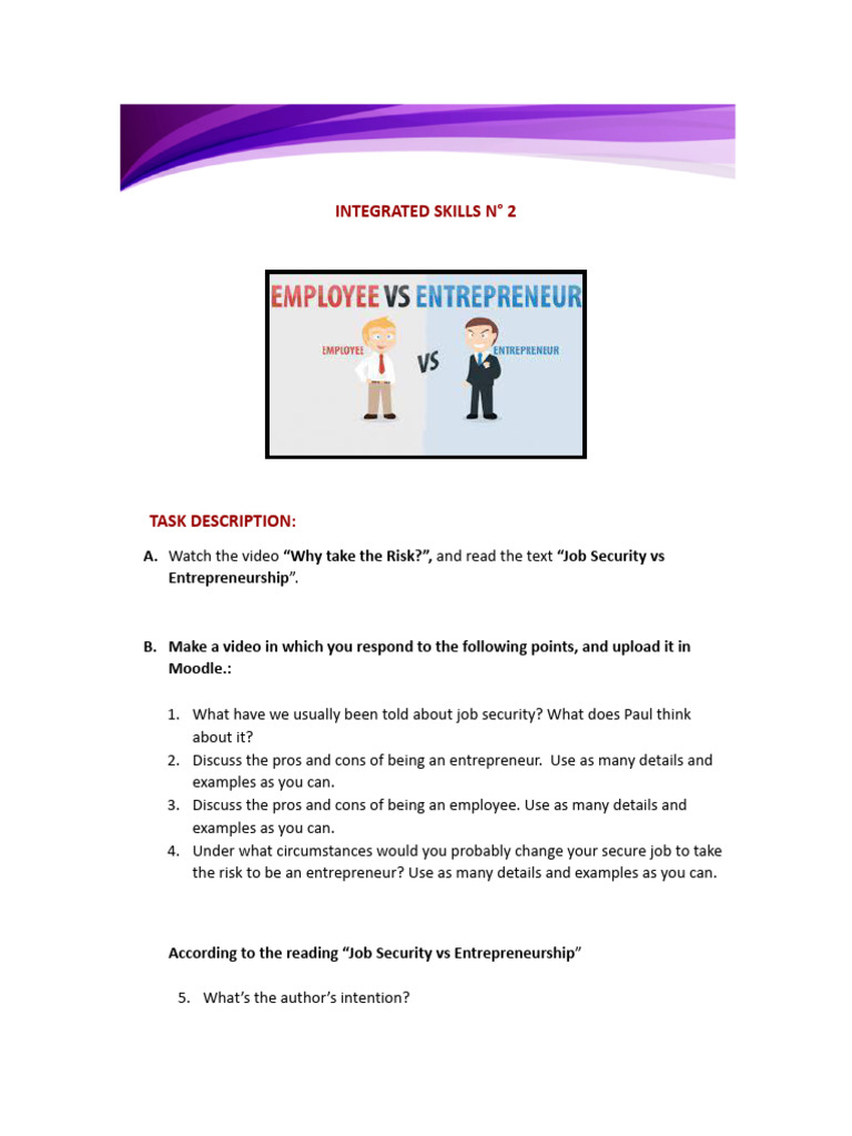 Integrated Skills 2 - Task Description | PDF