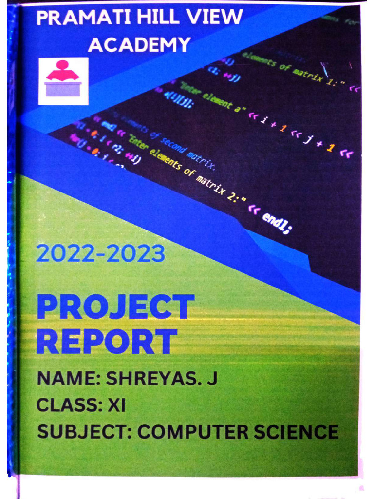 Computer Science Project Class 11 - Compressed | PDF