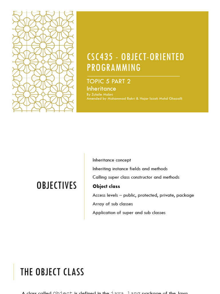 Csc435 Chapter 5 Part 2 | PDF | Class (Computer Programming ...