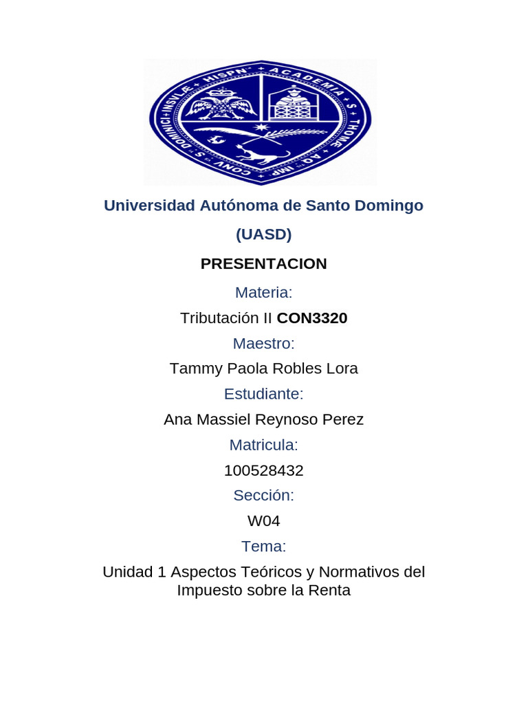 Aspectos del ISR en la UASD | PDF | Impuesto sobre la renta | Impuestos