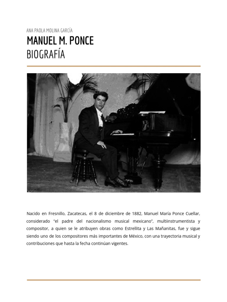 Biografía de Manuel M. Ponce | PDF | Entretenimiento | Las artes escénicas