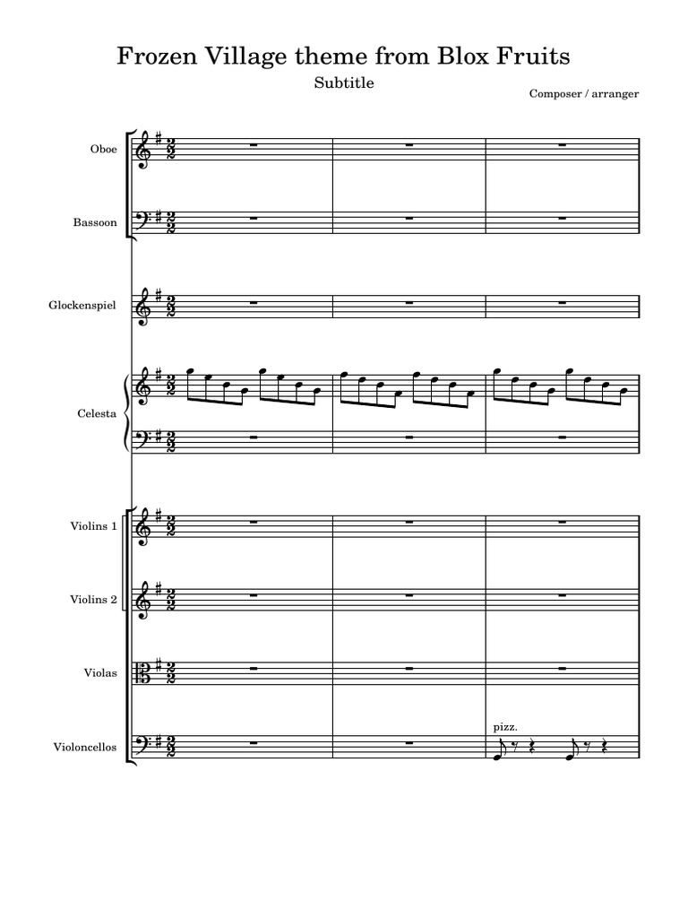 Frozen Village Theme From Blox Fruits Piano - Noob | PDF | Orchestras ...