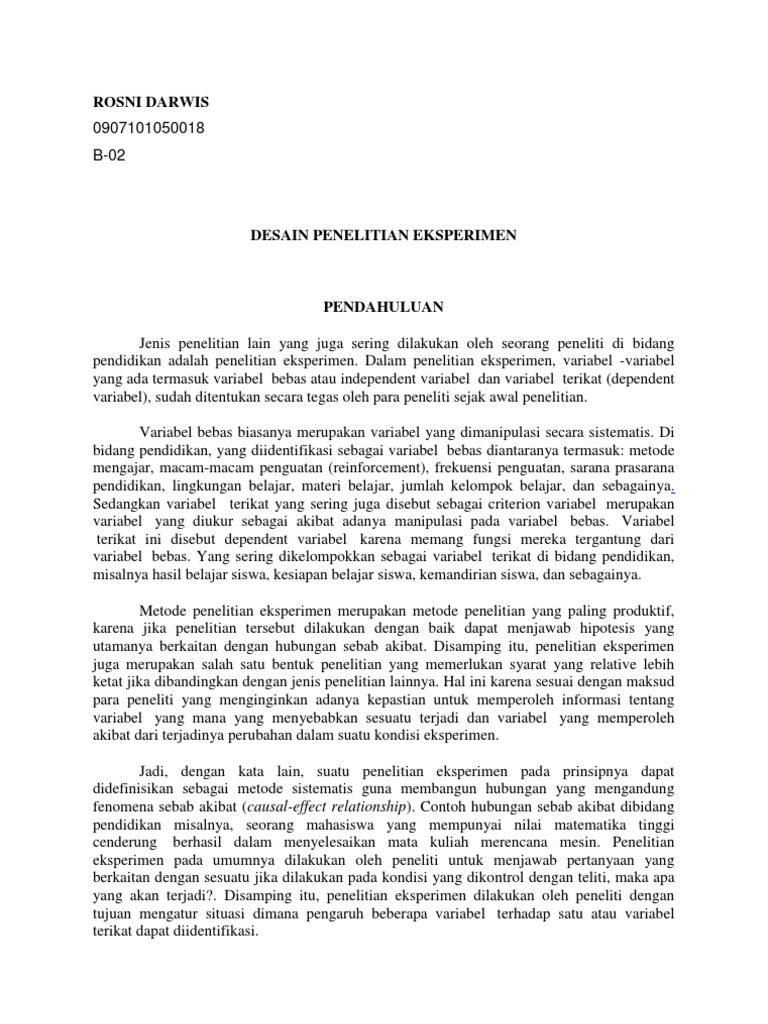 Jurnal Desain Penelitian Eksperimen  PDF
