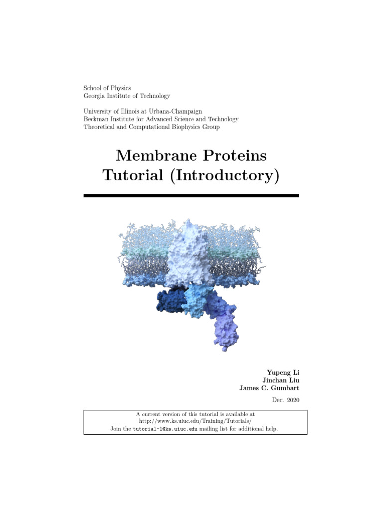 Membrane Proteins Building and Simulation With Charmmgui and VMD | PDF ...