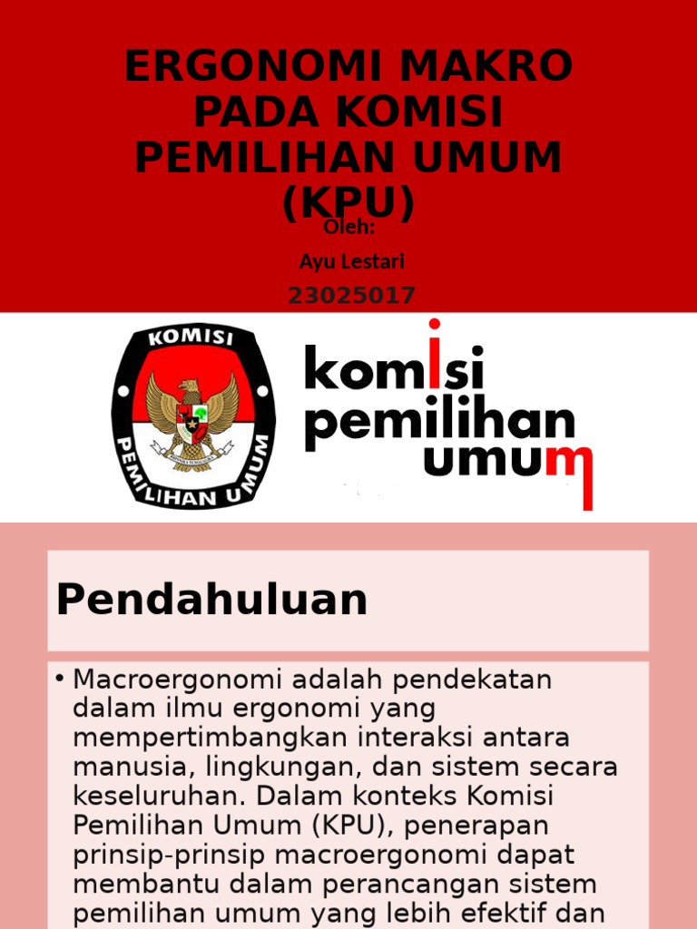 Macroergonomi KPU untuk Pemilu Efisien | PDF
