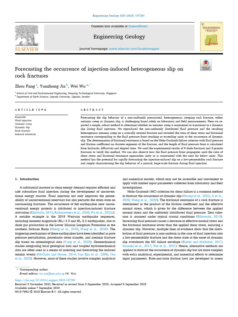 Forecasting The Occurrence of Injection-Induced Heterogeneous Slip On ...