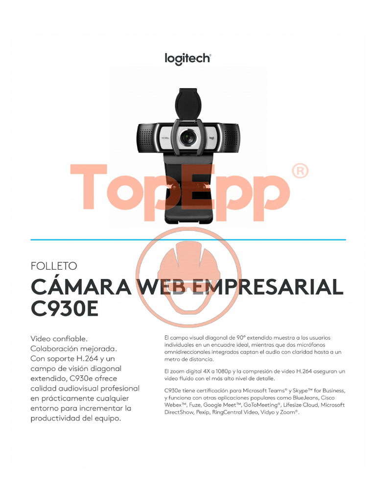 Camara C930e - Logitech - TopEpp S.A.C. | PDF