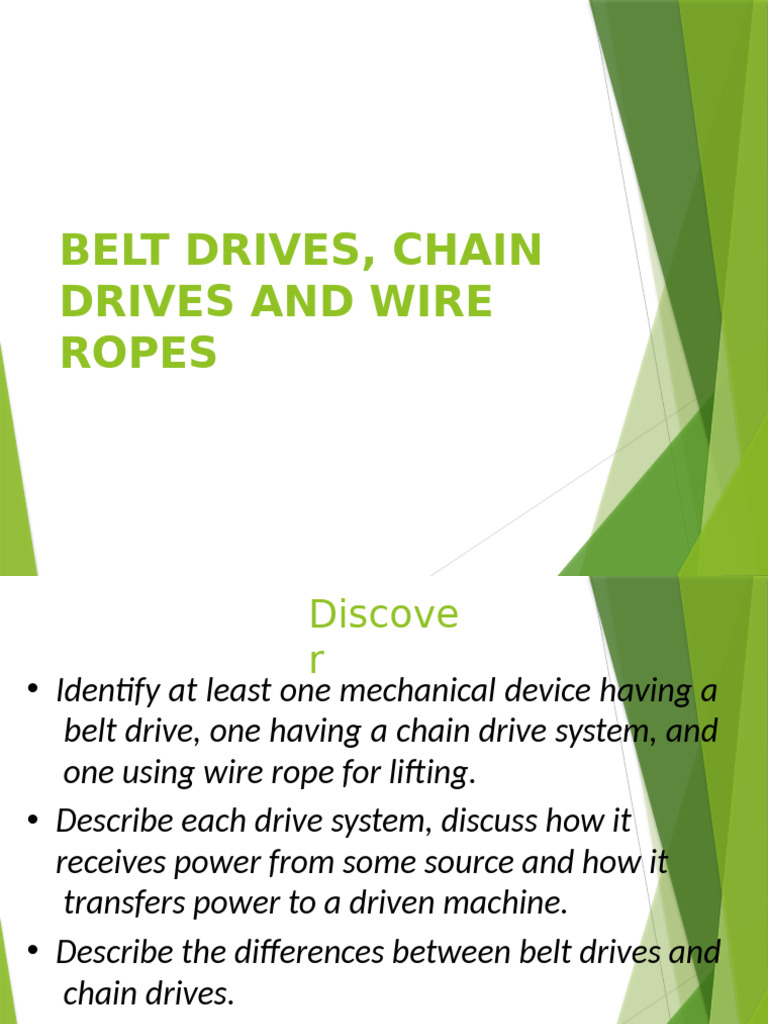 Belt, Chain, and Wire Rope Drives Explained | PDF | Belt (Mechanical ...
