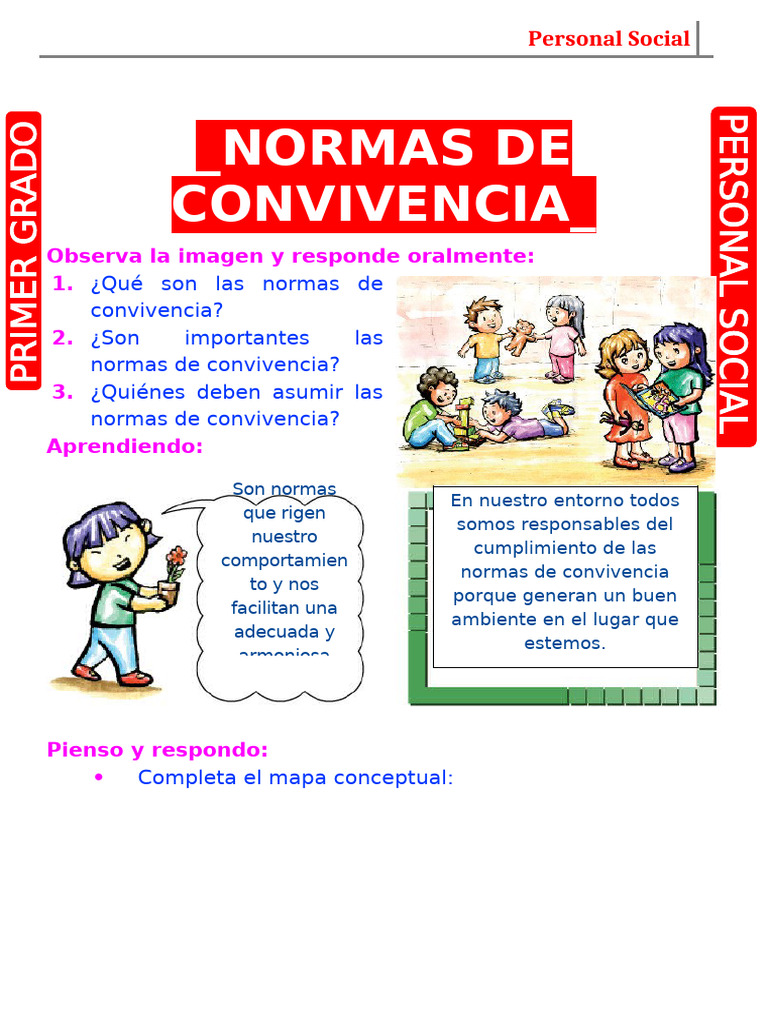 Normas de Convivencia Escolar Primaria | PDF
