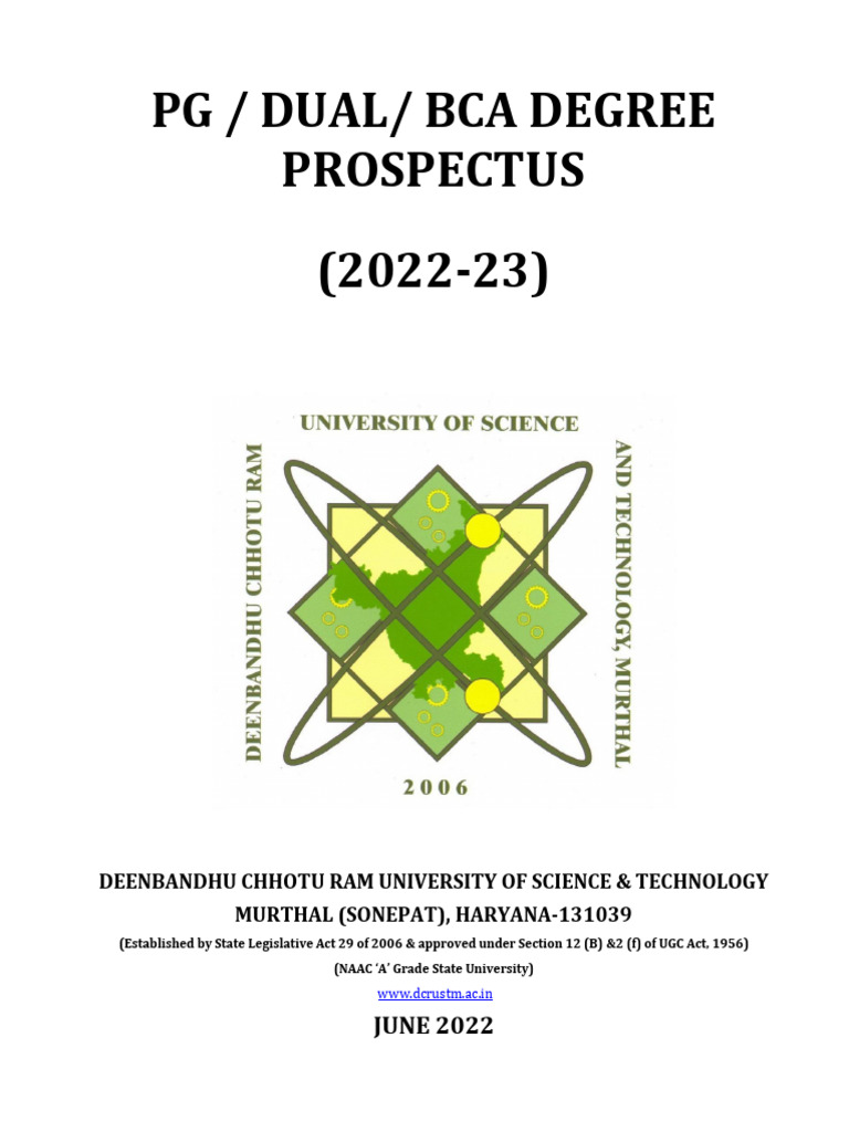 Dcrust Pg Bca Programs Prospectus 2022 23 Pdf University And
