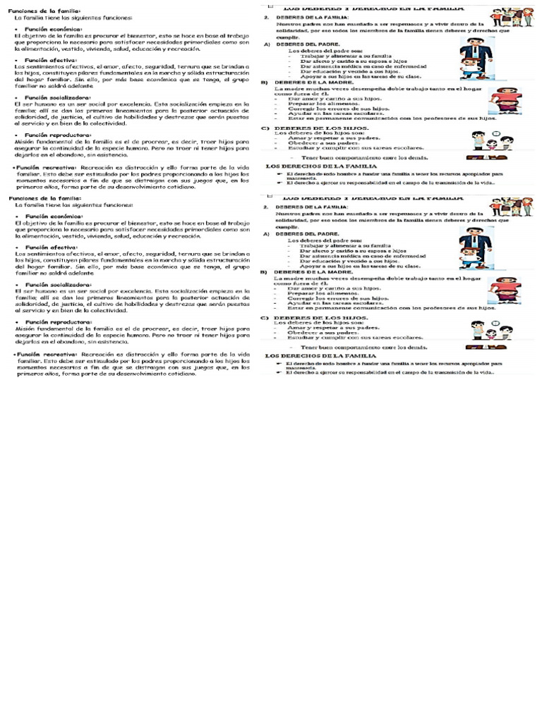 Ficha Funciones de La Familia | PDF