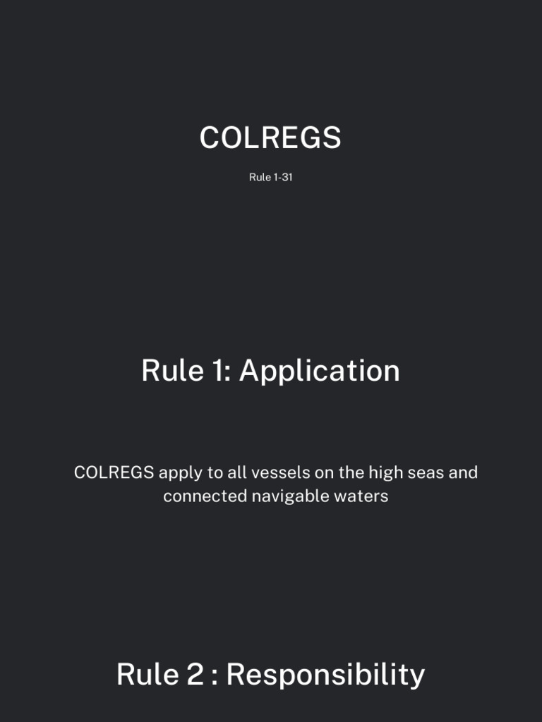 COLREGS: Navigational Rules Overview | PDF | Traffic | Water Transport