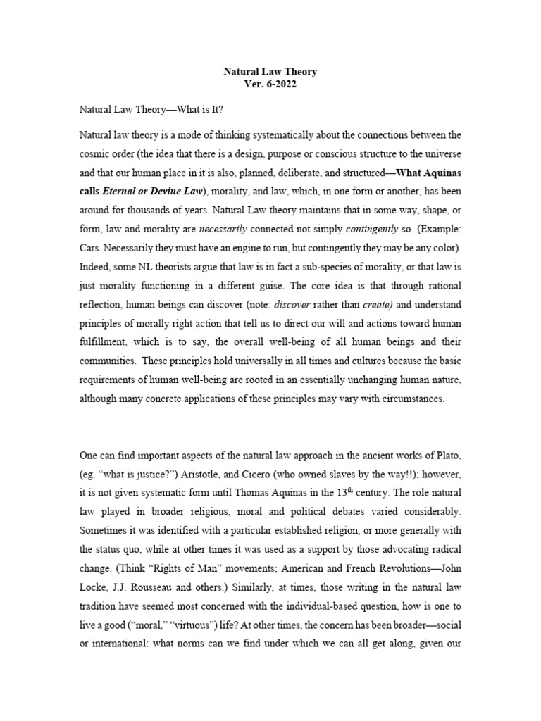 Understanding Natural Law Theory | PDF | Natural Law | Jurisprudence