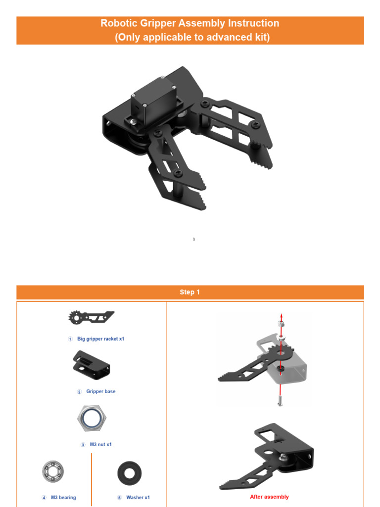 Robotic Gripper Assembly Guide | PDF
