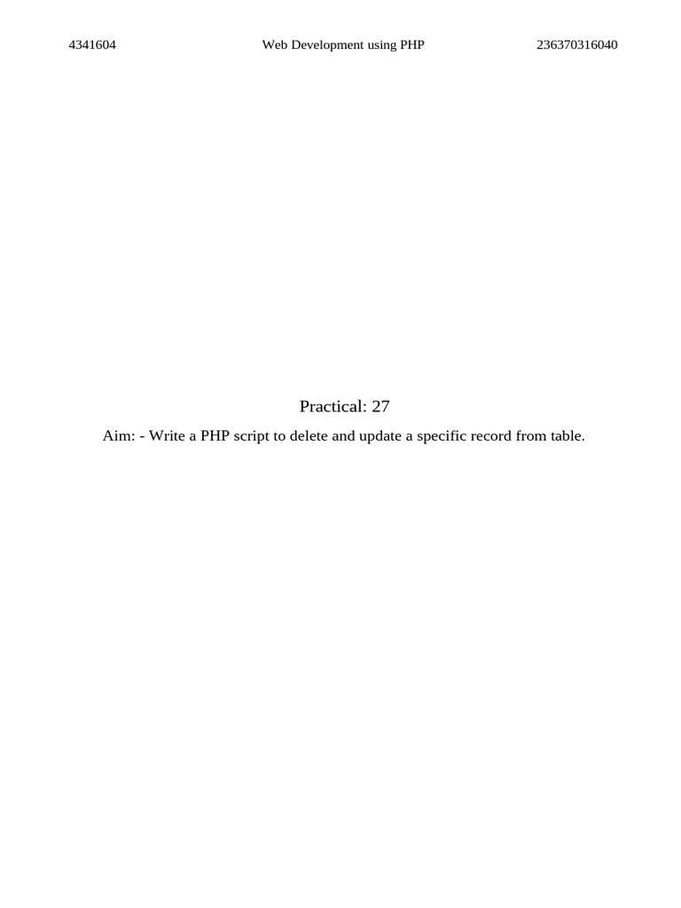 PHP Script for Record Update/Delete | PDF