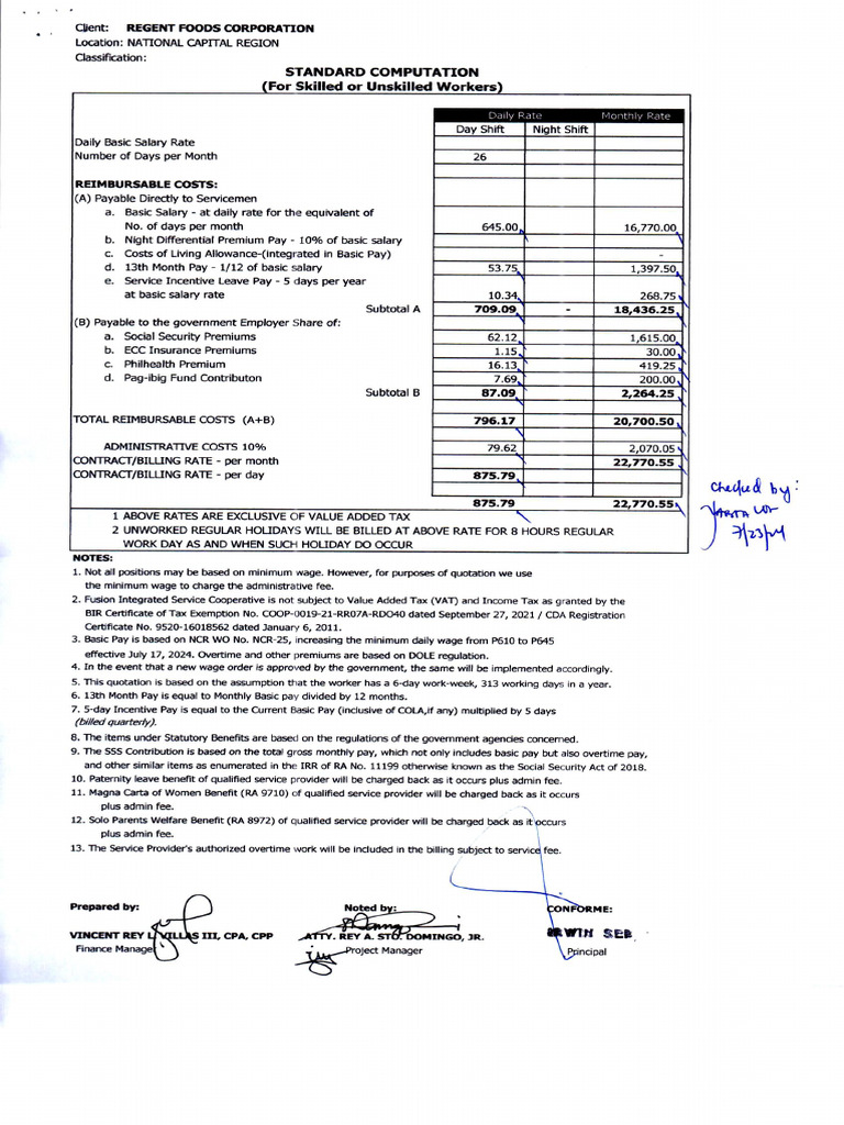 NCR Billing Rate | PDF