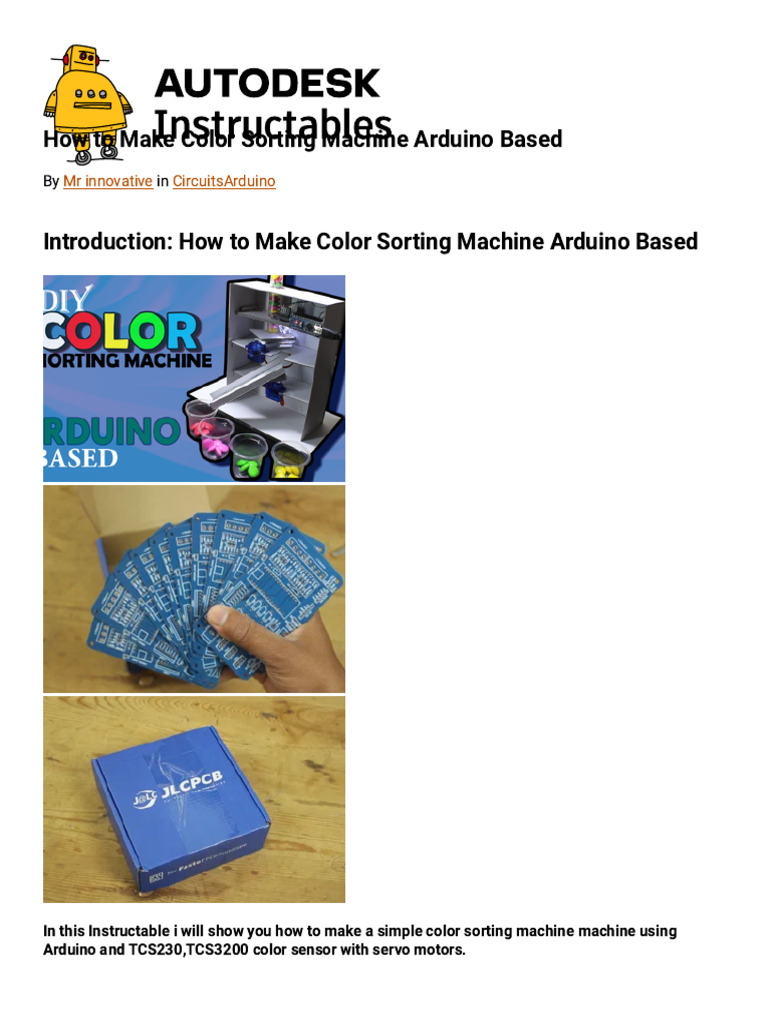 How To Make Color Sorting Machine Arduino Based - 6 Steps (With ...