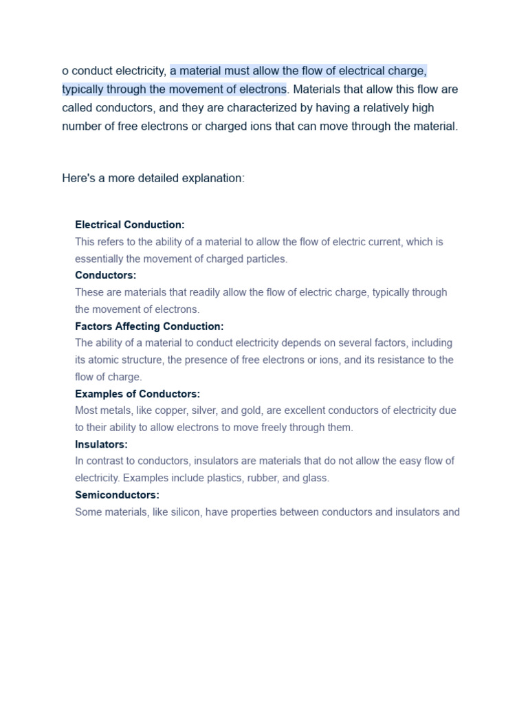 Examples of Electrical Conductors | PDF