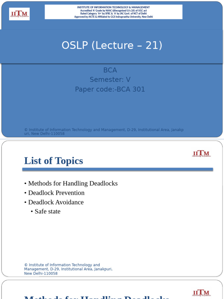 Deadlock Handling in Operating Systems | PDF | Computer Science ...