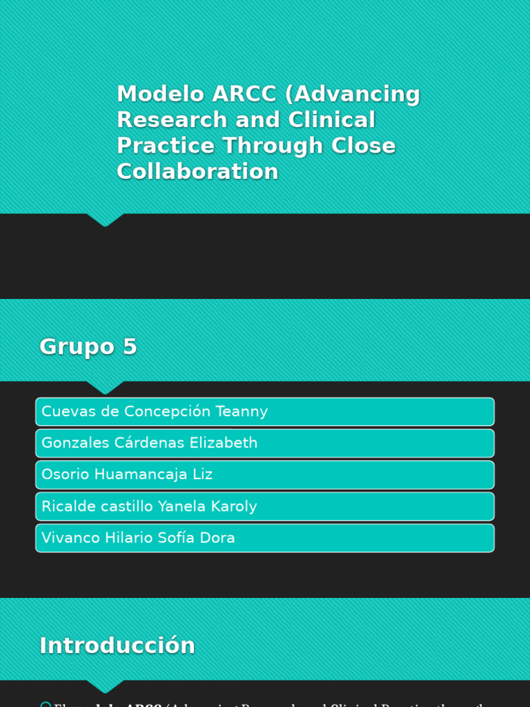 Modelo ARCC: Promoviendo EBP en Salud | PDF | Conceptos psicologicos ...