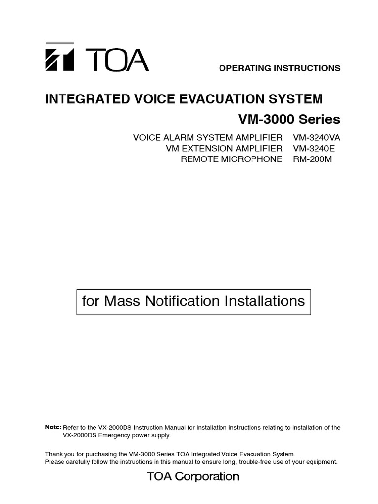 VM 3000 Series For MNS OperatingInstructions en | PDF | Amplifier ...