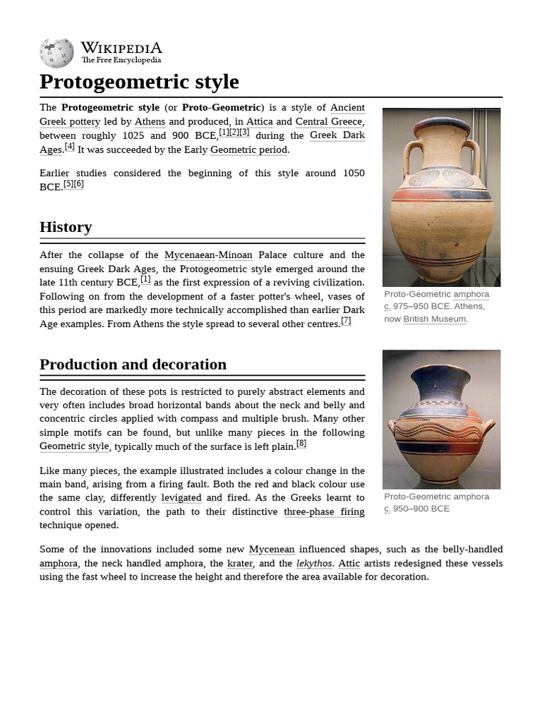 Protogeometric Pottery in Ancient Greece | PDF | Ancient Greece ...