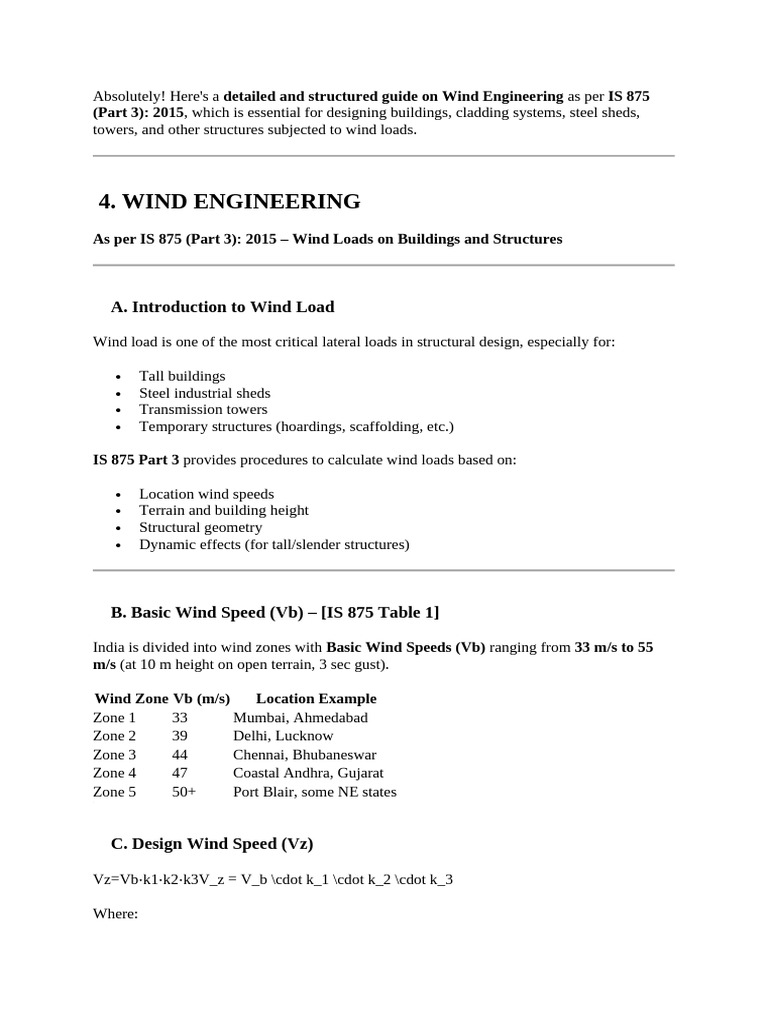 Wind Engineering (IS 875 Part 3) | PDF | Wound | Applied And ...